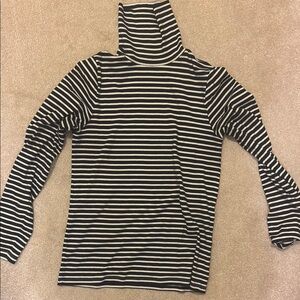 J. Crew Navy and White Striped Turtleneck